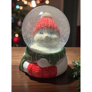 Lenox American By Design Friendly Faces Snowman Snow Globe Vintage 2005